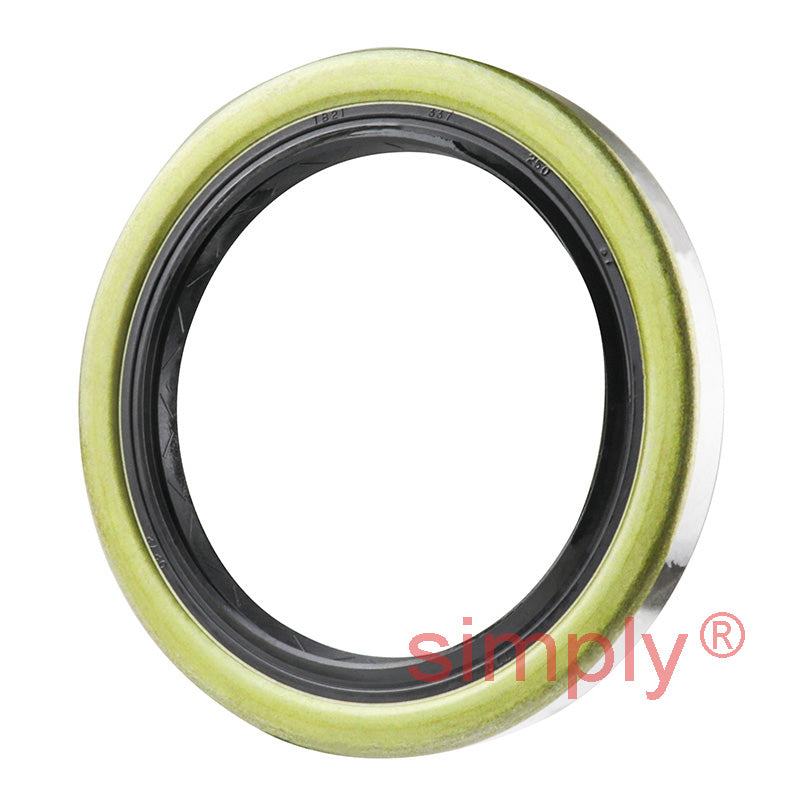 2.5x3.37x0.37 inch Metal Cased Nitrile Rubber Double Lip Rotary Shaft Oil Seal with Garter Spring R6 / TB Style