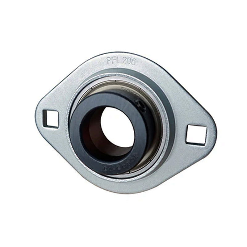 SAPFL206-20 Oval 2 Bolt Pressed Steel Bearing Housing with 1-1/4 inch Collar Insert