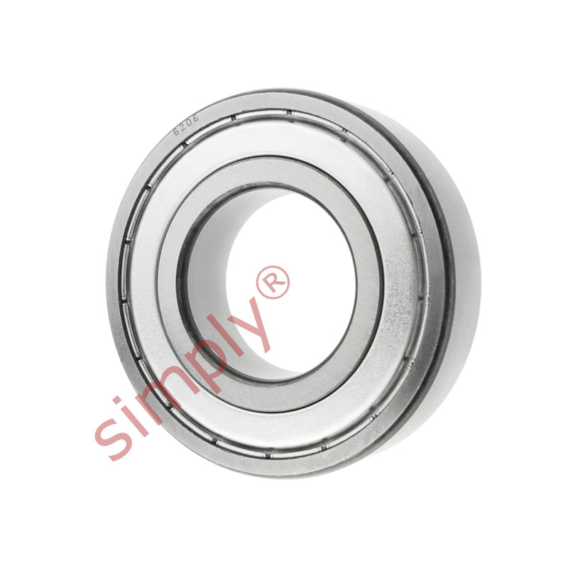 6206ZZC3 Budget Metal Shielded Deep Groove Ball Bearing 30x62x16mm