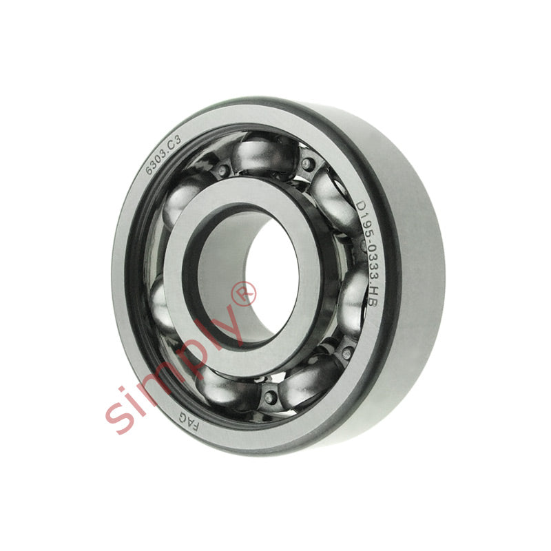 FAG 6303C3 Open Deep Groove Ball Bearing 17x47x14mm