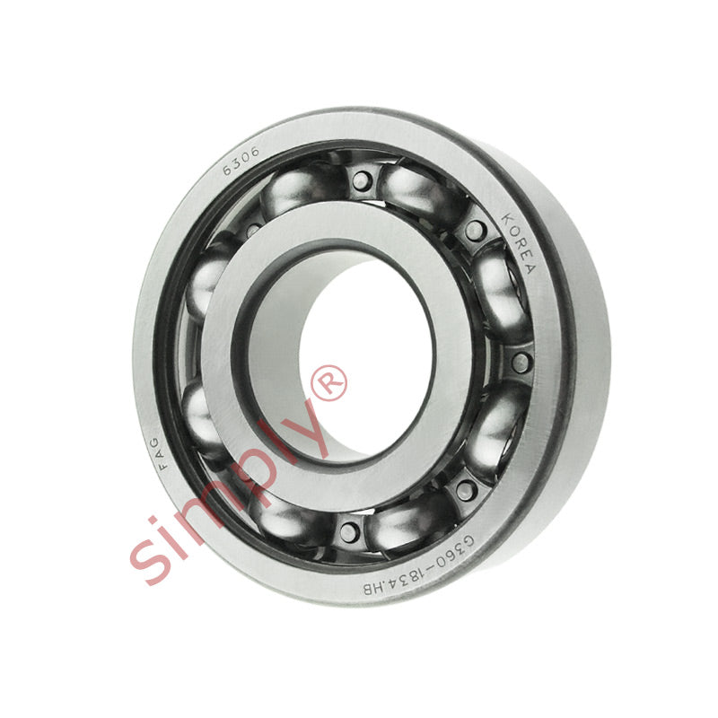 FAG 6306 Open Deep Groove Ball Bearing 30x72x19mm