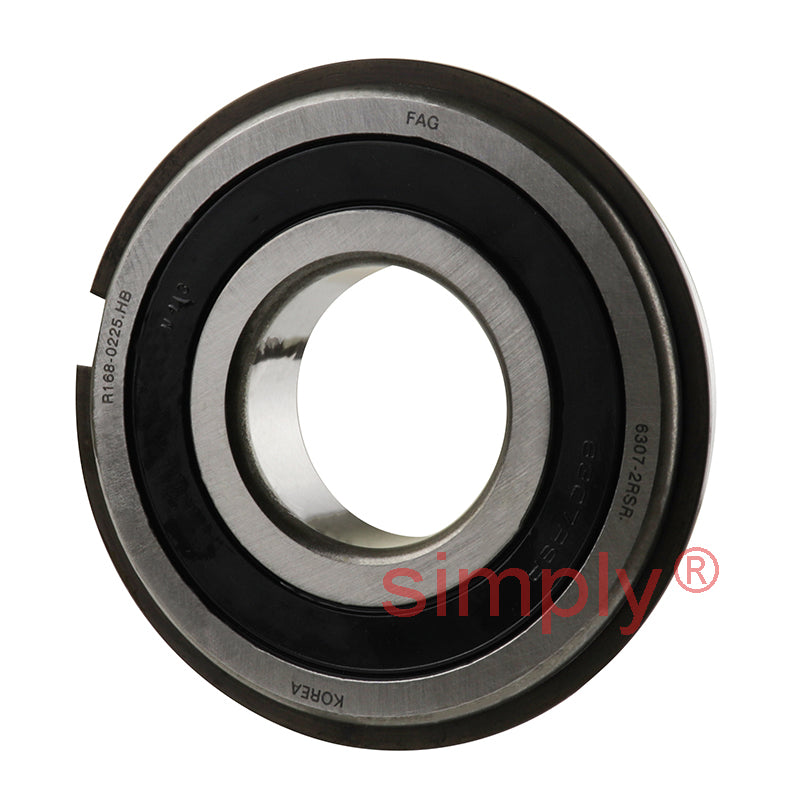 FAG 63072RSNR Rubber Sealed Deep Groove Ball Bearing with Snap Ring 35x80x21mm