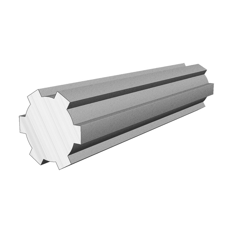 Branded SPSST25X21X5/1 Metric Stainless Steel Splined Shaft with 6 Splines 21x25x1000mm - Allow 2-3 Days