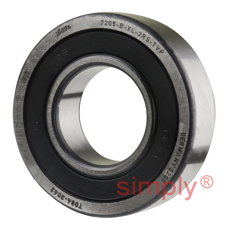 Major Brand 7205B2RSTVP Rubber Sealed Single Row Angular Contact Ball Bearing 25x52x15mm