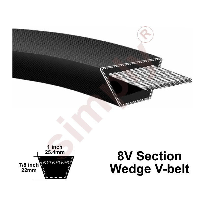 Major Brand 8V2650 Narrow Profile V-Belt