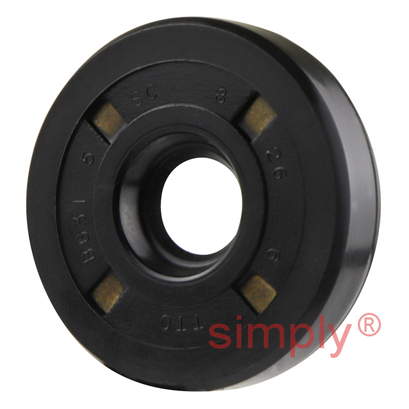 8x26x6mm Nitrile Rubber Single Lip Rotary Shaft Oil Seal with Garter Spring SC / R21