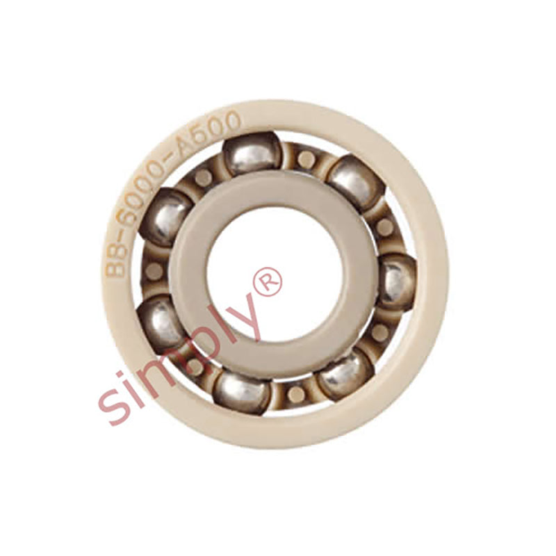 xiros xirodur BB6004A50070ES Open Type Polymer Ball Bearing with PEEK Cage and Stainless Steel Balls 20x42x12mm - Allow 2-3 Days