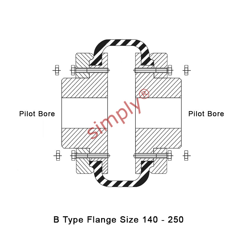 Major Brand F140B/F140B Pilot Bored Tyre Drive Coupling Assembly with Natural Rubber Tyre