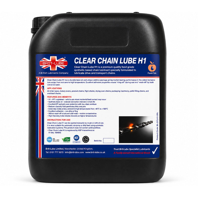 Brit-Lube Clear Chain Lube H1 10 Litre - Allow 2-3 Days