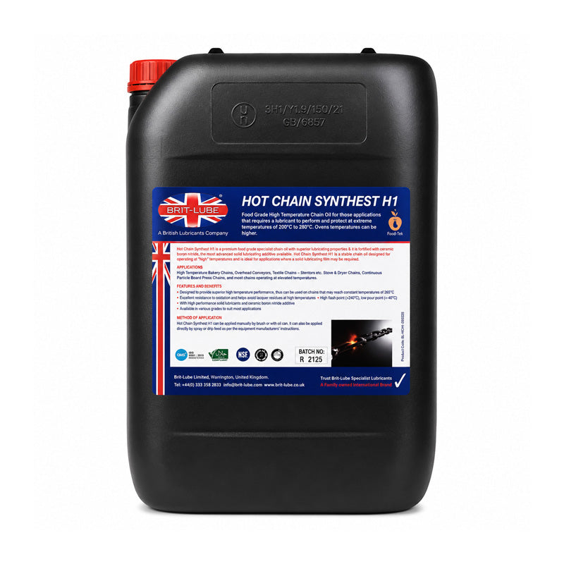 Brit-Lube Food-Tek Hot Chain Synthest H1 205 Litre - Allow 2-3 Days