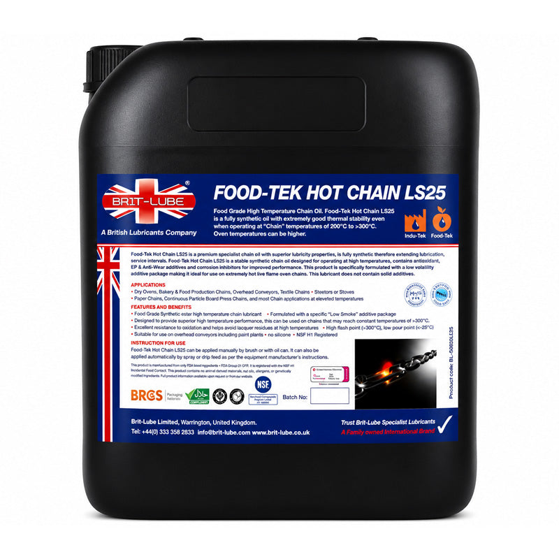 Brit-Lube Food-Tek Hot Chain LS25 205 Litre - Allow 2-3 Days
