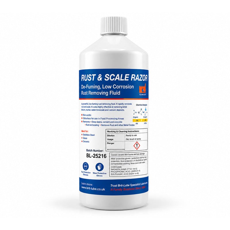 Brit-Lube Rust and Scale Remover 1 Litre - Allow 2-3 Days