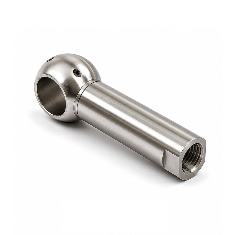 Chiavette BL13SS Left Hand Stainless Steel Long Ball Socket with Internal Snap Ring and Holes for Safety Clip 13mm Ball Diameter M8 Thread - Allow 2-3 Days