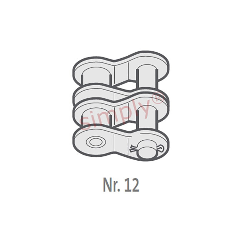 Branded 08B-2-NO12 BS Duplex Chain Single Cranked Cottered Link 1/2 inch Pitch