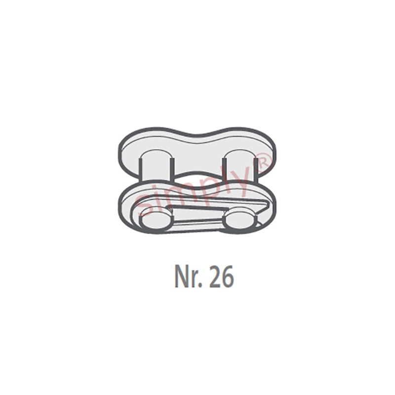 Renold Synergy 08B-1-NO26 BS Simplex Chain Connecting Link With Spring Clip 1/2 inch Pitch