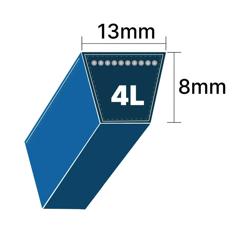 DRY-4L455K 4L Section 13x8mm Blue Cotton Dry Cover Kevlar Re-inforced Mower Wrapped V-Belt