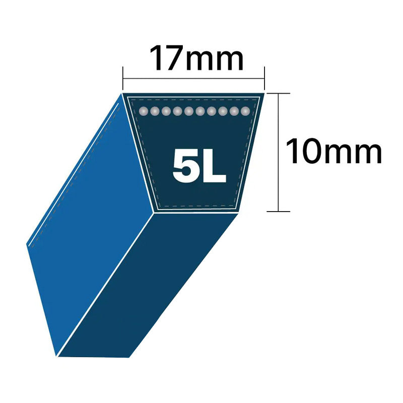DRY-5L690K 5L Section 17x10mm Blue Cotton Dry Cover Kevlar Re-inforced Mower Wrapped V-Belt