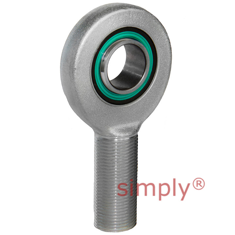 Fluro EAL60D2RS Left Hand Zinc Plated Steel / Steel Maintenance Free Male Plain Rod End M52x3 Thread