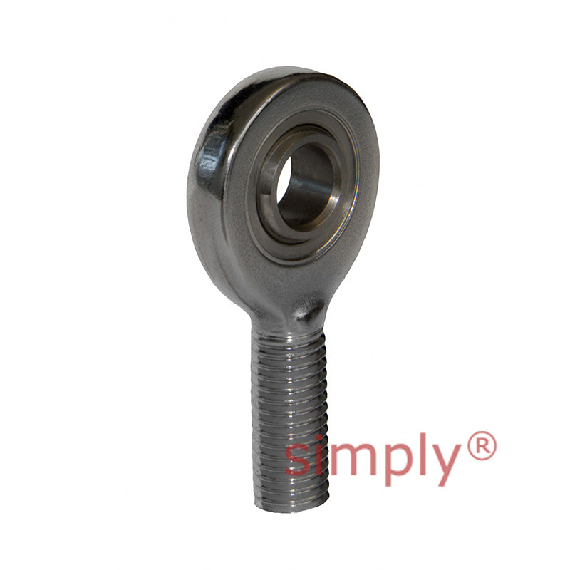 Fluro EAL10DNIRO Left Hand Stainless Steel / PTFE Lined Maintenance Free Male Plain Rod End M10 Thread