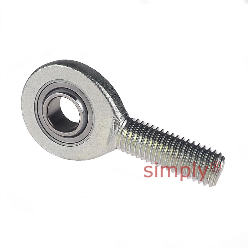 Fluro EAL17D Left Hand Zinc Plated Steel / Steel Maintenance Free Male Plain Rod End M16 Thread