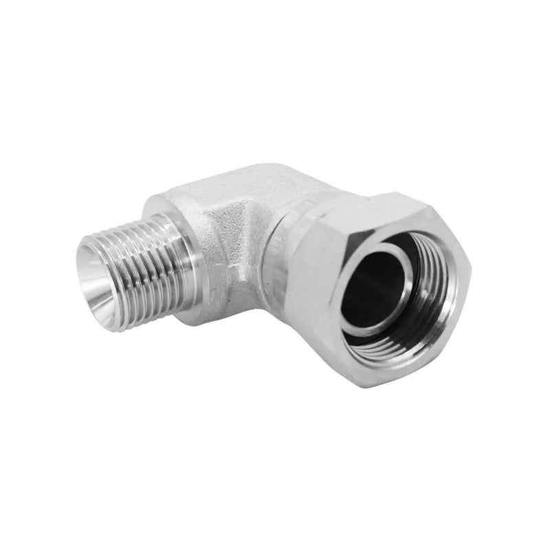FLEXEQUIP 1/2 inch BSP Male to 1/2 inch BSP Female Swivel Hydraulic Adaptor with 90 Degree Angle Compact Elbow - Allow 2-3 Days
