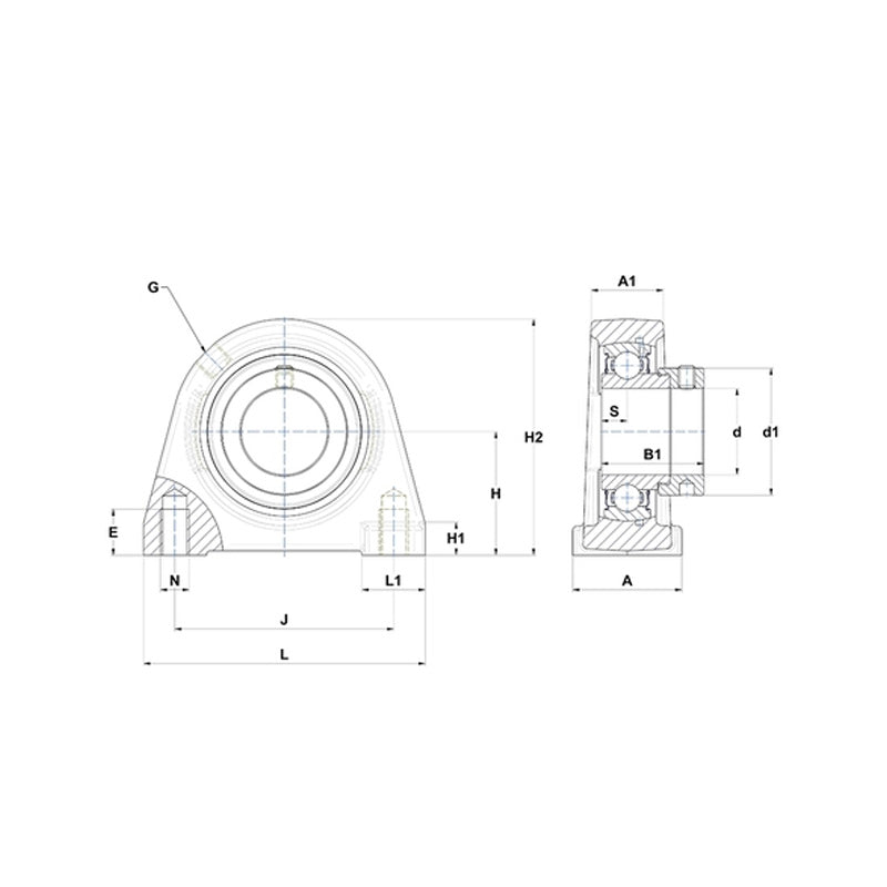SNR ESPAE209 Threaded Base Small Footprint Metric Pillow / Plummer Block Housing with Eccentric Collar Insert 45mm Bore - Allow 2-3 Days