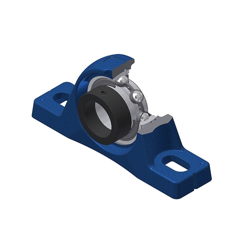 SNR ESPLE203 Metric Cast Iron Two Bolt Pillow / Plummer Block Housing with 17mm Eccentric Collar Insert - Allow 2-3 Days