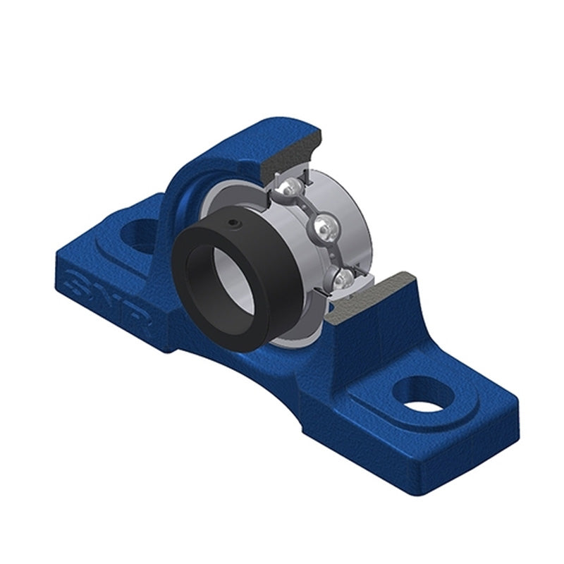 SNR EXP209 Metric Cast Iron Two Bolt Pillow / Plummer Block Housing with 45mm Eccentric Collar Insert - Allow 2-3 Days