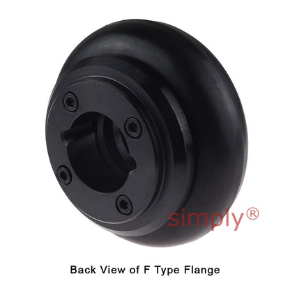 Major Brand F50F/F50F Inner Facing Taper Bores Type Tyre Drive Coupling Assembly with Natural Rubber Tyre
