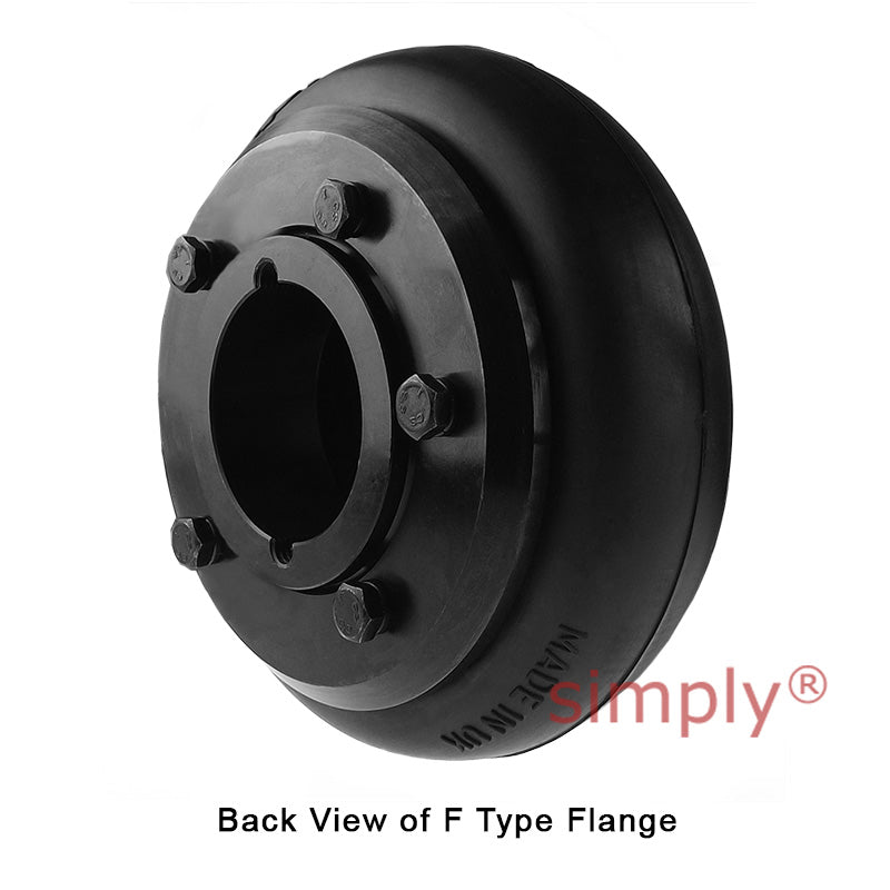 Major Brand F60F/F60F Inner Facing Taper Bores Type Tyre Drive Coupling Assembly with Fire Resistant Antistatic (F.R.A.S) Tyre