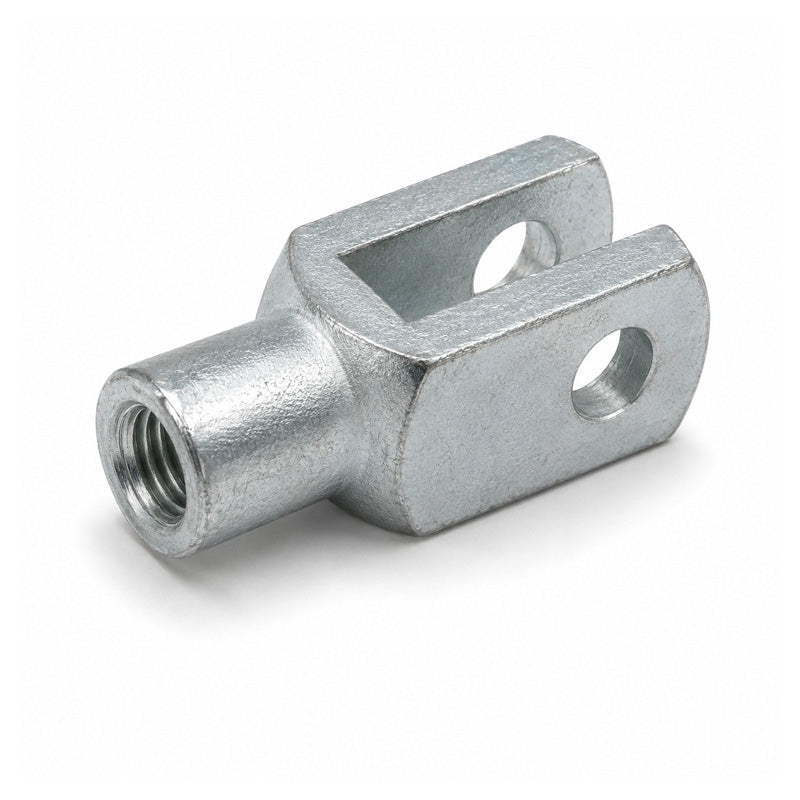 Durbal DG08X32 Right Hand Female Galvanised Steel Clevis 8mm Bore 32mm Base / Bore Center M8x1.25 Thread - Allow 7-10 Days