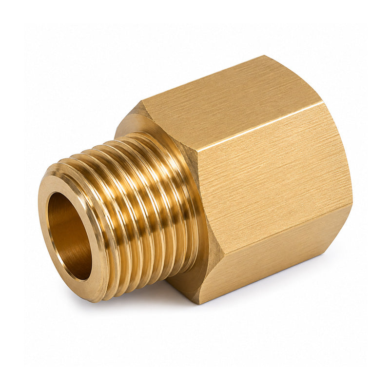 1/8x28 BSP Female to M6x1 Male Mild Steel Zinc Plated Yellow Thread Adaptors