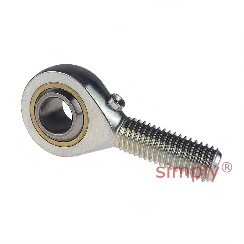 Fluro GA12 Right Hand Steel / Brass Male Plain Rod End M12 Thread