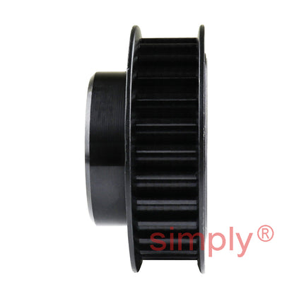 P28-5M-15F - 5mm Pitch 28 Tooth Flanged HTD Type Steel Pilot Bore Timing Pulley for 15mm Wide Belts