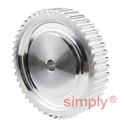 P48-5M-25 - 5mm Pitch 48 Tooth Flangeless HTD Type Aluminium Pilot Bore Timing Pulley for 25mm Wide Belts