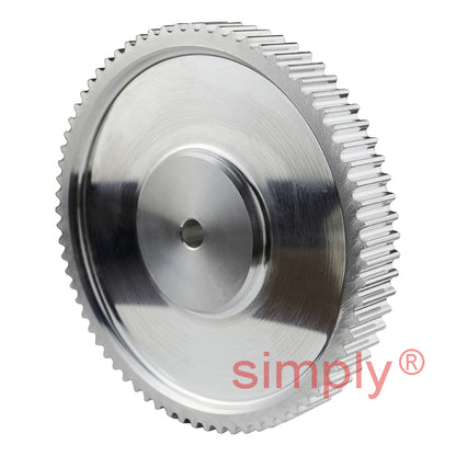 P72-5M-25 - 5mm Pitch 72 Tooth Flangeless HTD Type Aluminium Pilot Bore Timing Pulley for 25mm Wide Belts