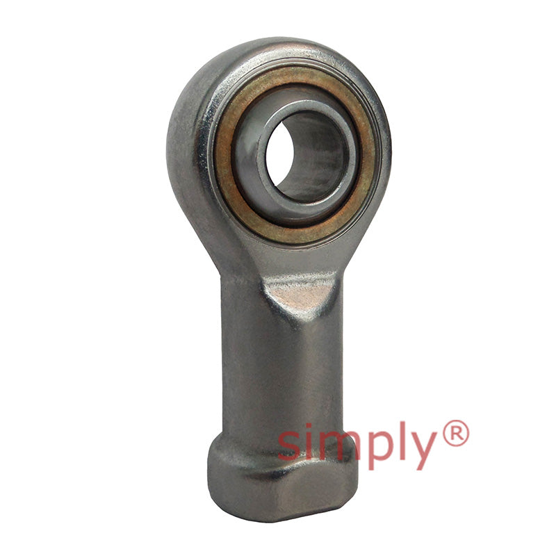 Fluro GILRSW06 Left Hand Zinc Plated Stainless Steel / PTFE Lined Maintenance Free Female Plain Rod End M6 Thread