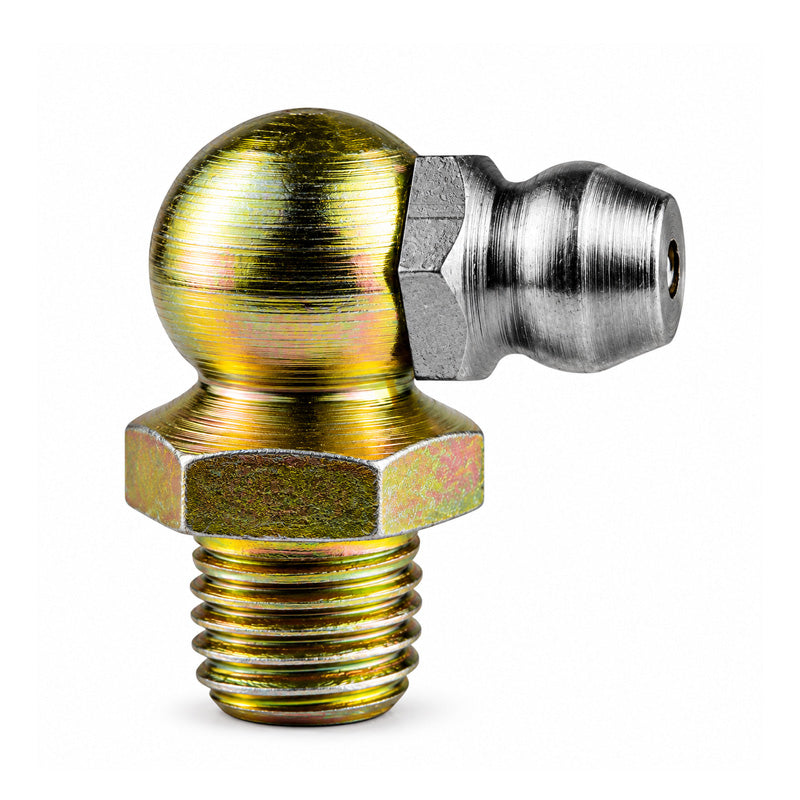 1/4x18 PTF Hardened Mild Steel Zinc Plated 90 deg Hydraulic Grease Nipples - Pack of 500