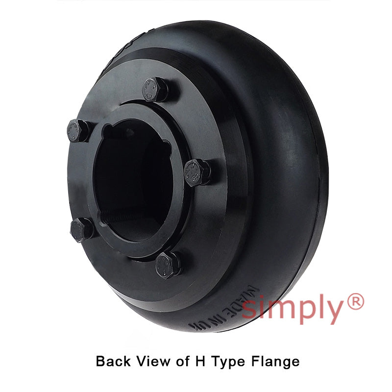 Major Brand F60H/F60B Outer Facing Taper Bore/Pilot Bored Tyre Drive Coupling Assembly with Fire Resistant Antistatic (F.R.A.S) Tyre