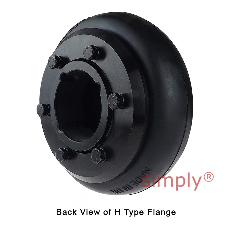 Major Brand F90H/F90B Outer Facing Taper Bore/Pilot Bored Tyre Drive Coupling Assembly with Natural Rubber Tyre