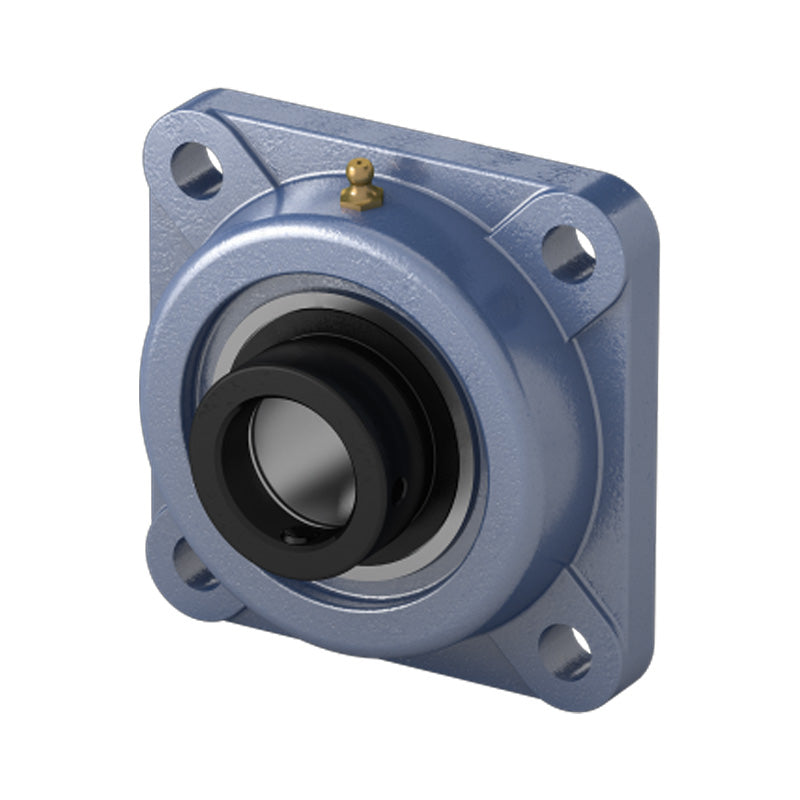HCFS320 Metric Four Bolt Square Cast Iron Flange Housing with 100mm Bore Eccentric Collar Insert