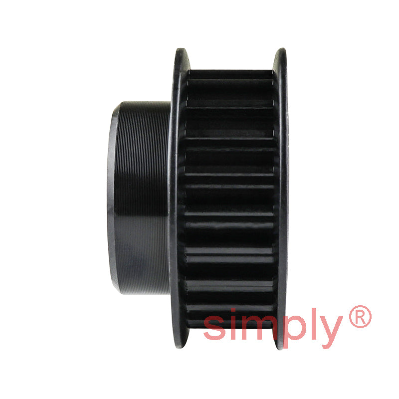 P22-5M-09F - 5mm Pitch 22 Tooth Flanged HTD Type Steel Pilot Bore Timing Pulley for 9mm Wide Belts