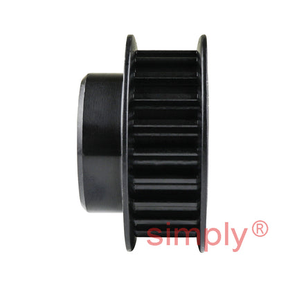P22-5M-09F - 5mm Pitch 22 Tooth Flanged HTD Type Steel Pilot Bore Timing Pulley for 9mm Wide Belts