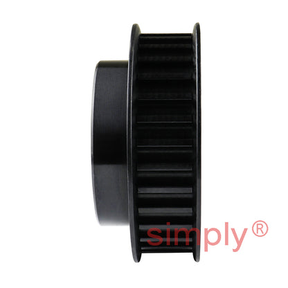 P24-5M-09F - 5mm Pitch 24 Tooth Flanged HTD Type Steel Pilot Bore Timing Pulley for 9mm Wide Belts