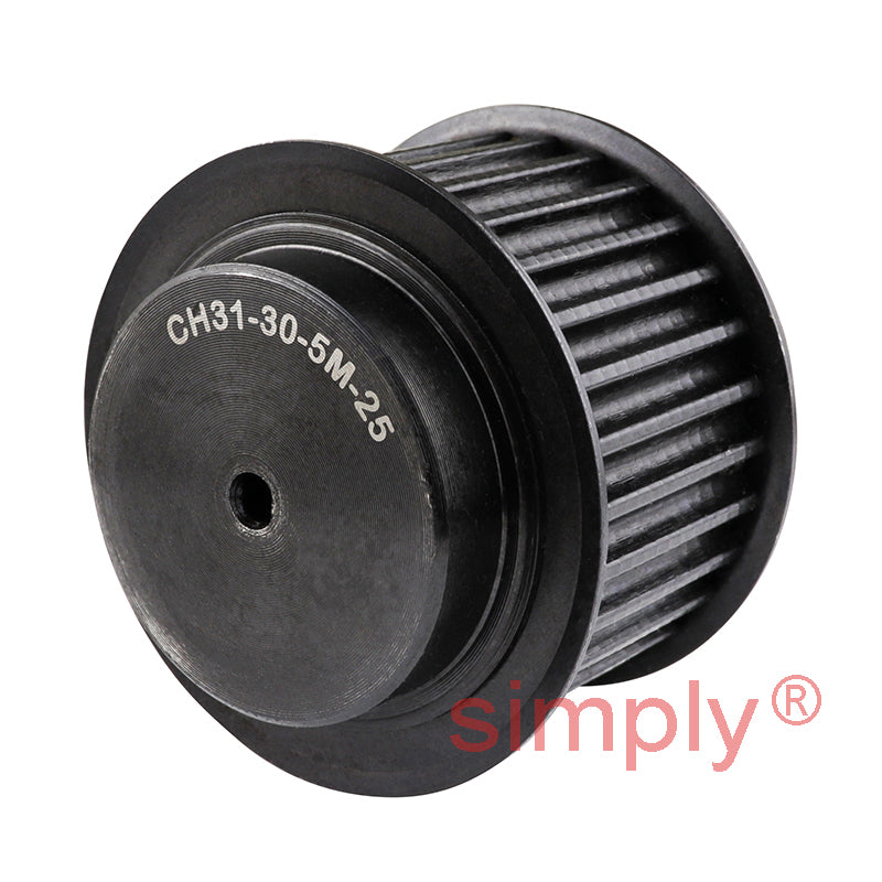 Drive-Flex P30-5M-25F - 5mm Pitch 30 Tooth Flanged HTD Type Steel Pilot Bore Timing Pulley for 25mm Wide Belts