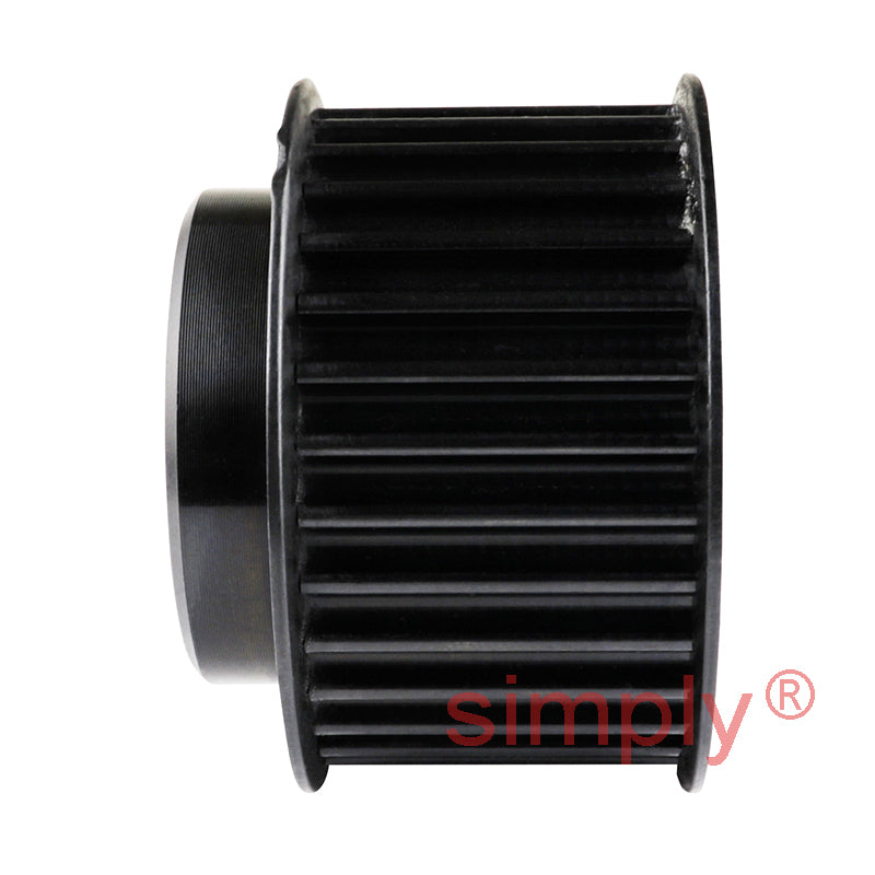 P32-5M-25F - 5mm Pitch 32 Tooth Flanged HTD Type Steel Pilot Bore Timing Pulley for 25mm Wide Belts