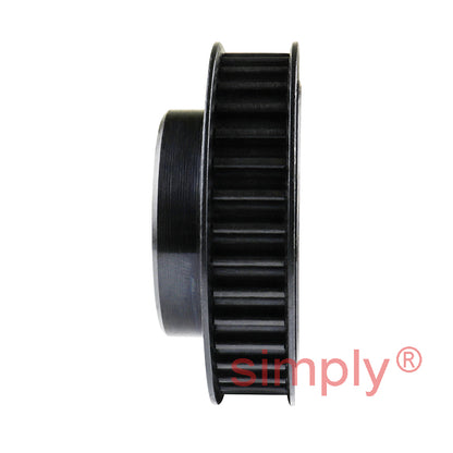 P36-5M-09F - 5mm Pitch 36 Tooth Flanged HTD Type Steel Pilot Bore Timing Pulley for 9mm Wide Belts