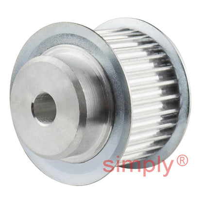 P30-3M-15F - 3mm Pitch 30 Tooth Flanged HTD Type Aluminium Pilot Bore Timing Pulley for 15mm Wide Belts