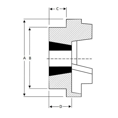 Major Brand HRC180H-MB HRC Coupling Single Flange Outer Facing Taper Bore Max Bush Bore 60mm / 2-1/2 inch