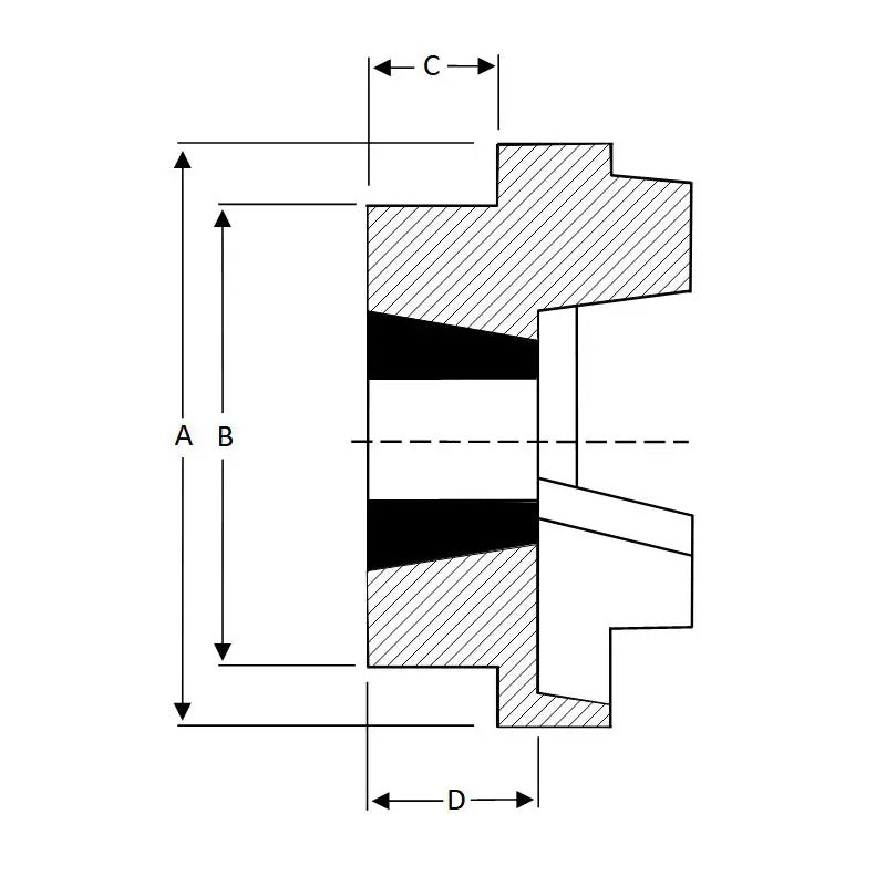 Major Brand HRC280H-MB HRC Coupling Single Flange Outer Facing Taper Bore Max Bush Bore 100mm / 4 inch